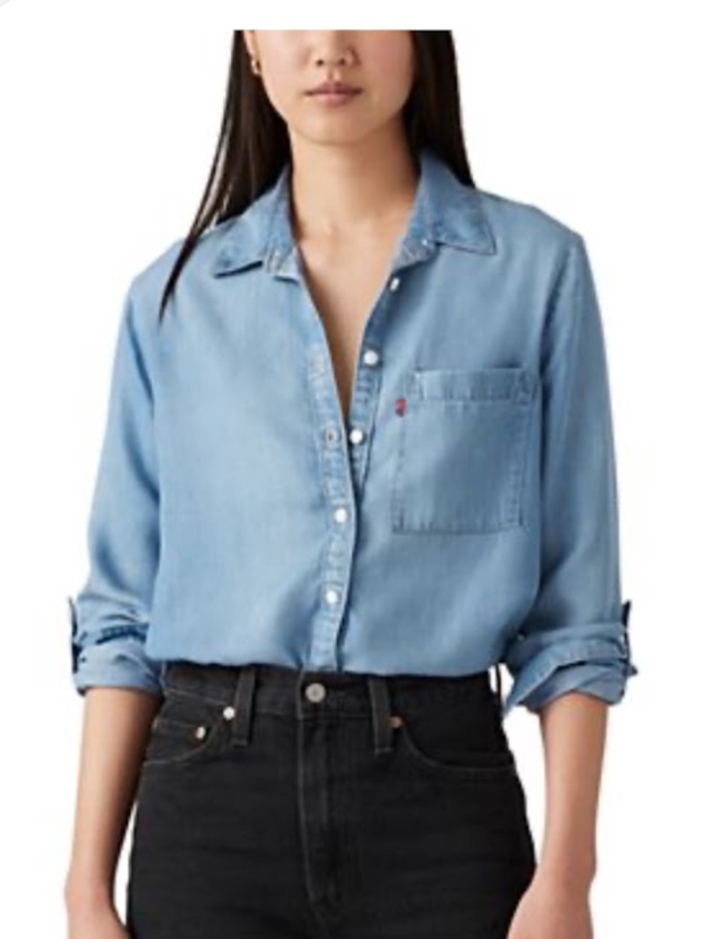 Levi's Chambray Light Button-Up Top, Sz Large